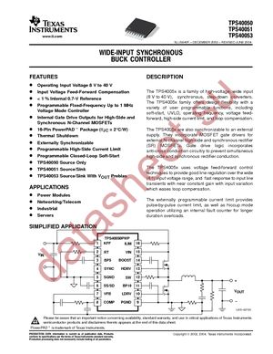 TPS40053PWP datasheet  